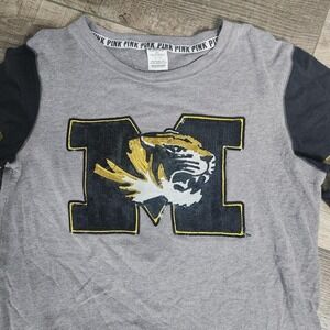 Missouri Tigers (MIZZOU) long sleeve embroidered and sequined logo T Shirt SZ: S